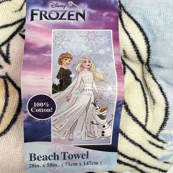 Disney Frozen Pool Beach Bath Towel 28" x 58" 100% Cotton Elsa Anna Olaf - Picture 2 of 4